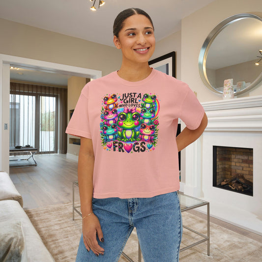 Just A Girl Who Loves Frogs Women's Boxy Tee