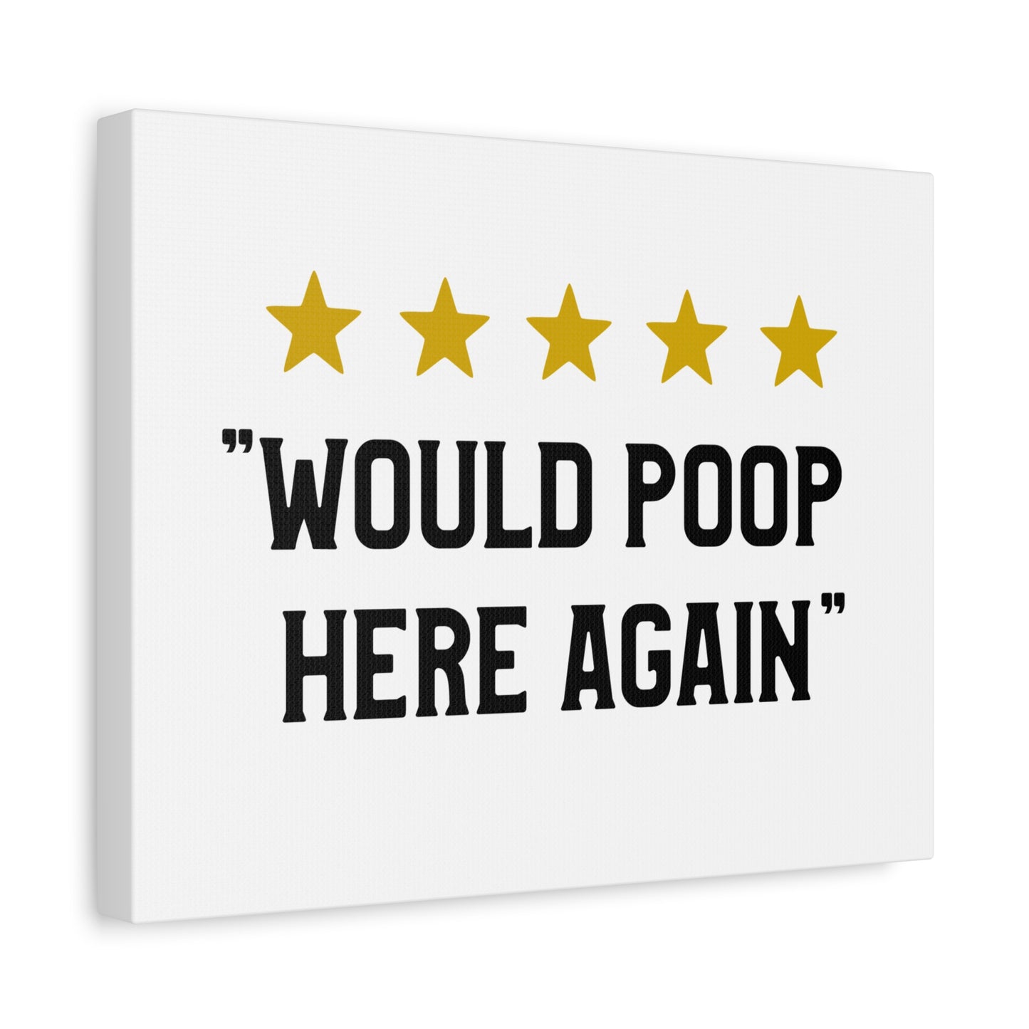 5 Stars Would Poop Here Again Canvas Art