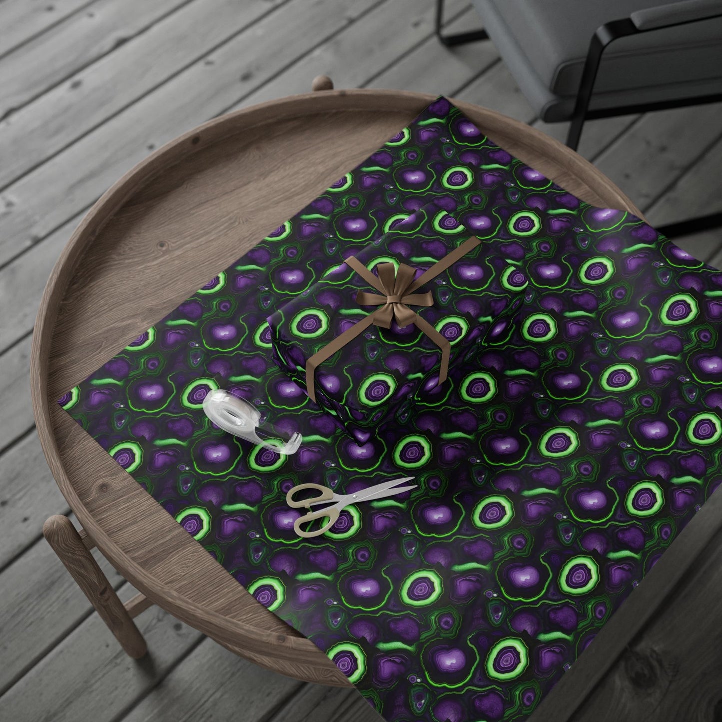 Amethyst & Lime Fracture Wrapping Paper