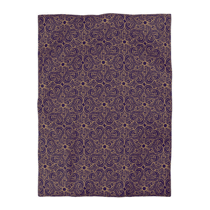 Golden Amethyst Radiance Mandala Microfiber Duvet Cover