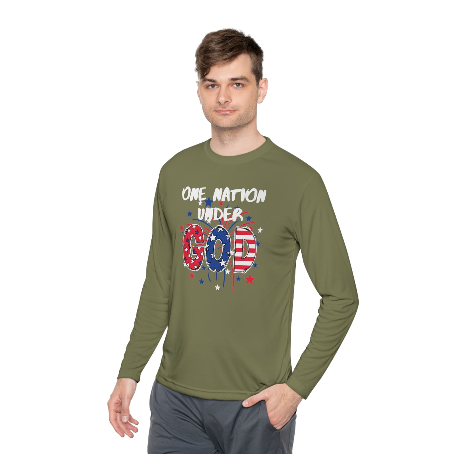 One Nation Under God Unisex Lightweight Long Sleeve Tee