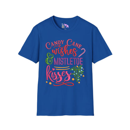 Candy Cane Wishes & Mistletoe Kisses Adult T-shirt