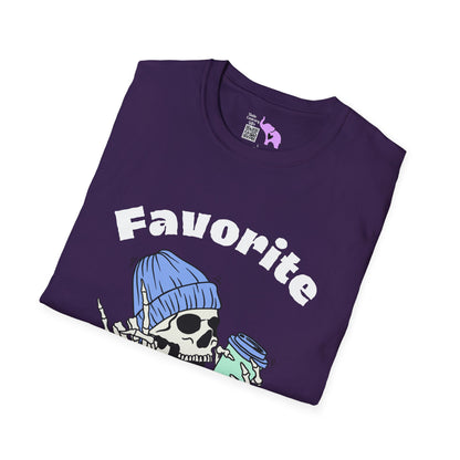 Favorite Auntie Skull Green/Blue Adult T-shirt