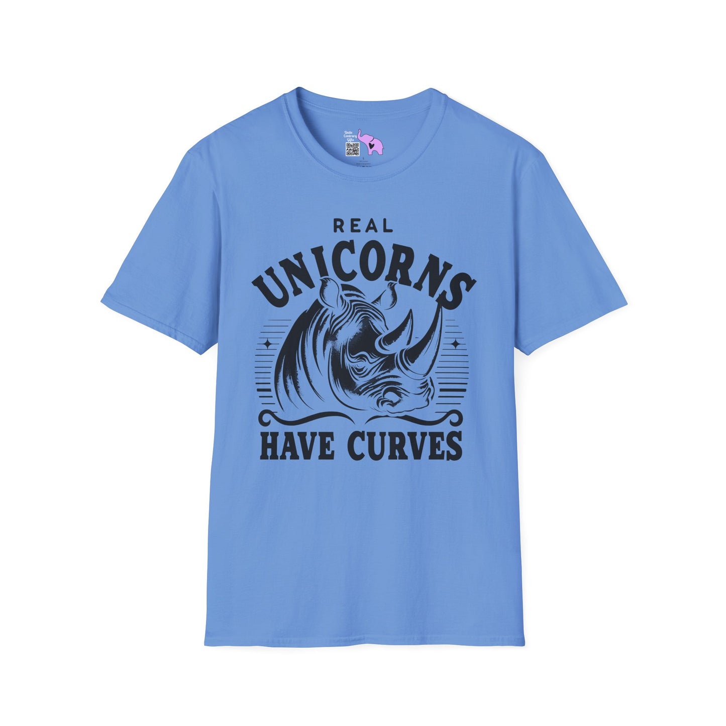 Real Unicorns Have Curves (Rhino) Adult T-shirt
