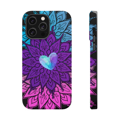 Colorful Mandala w/Heart MagSafe® Compatible Tough Case for iPhone