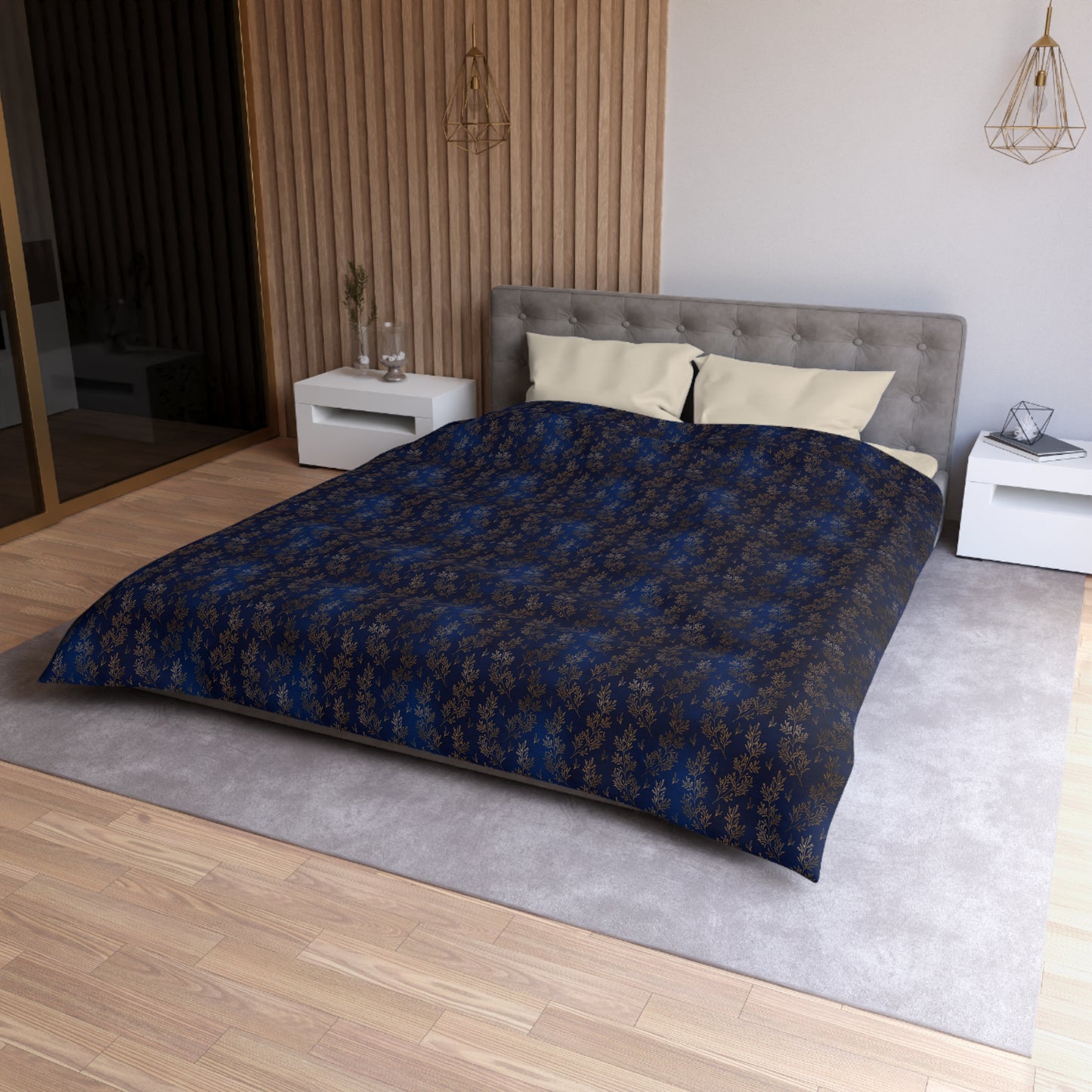 Gilded Twilight Foliage Microfiber Duvet Cover