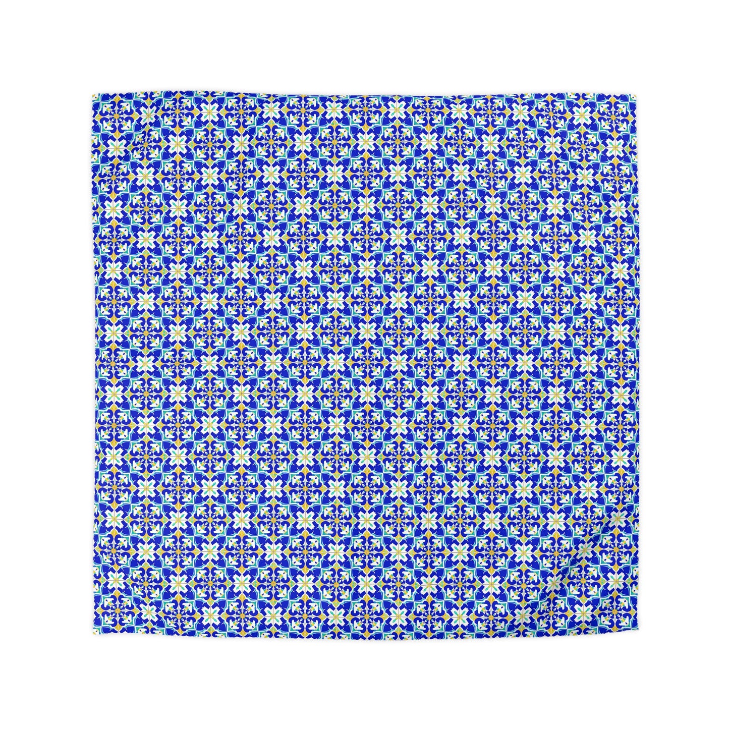 Blue Horizon Mosaic Microfiber Duvet Cover
