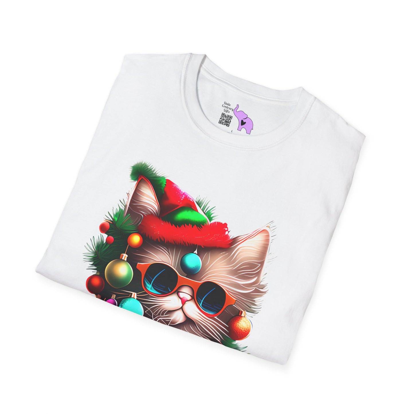 Christmas Tree Kitten Adult T-shirt