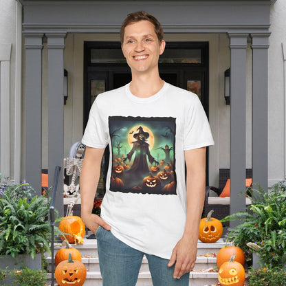 Halloween Scarecrow w/Pumpkins 4 Adult T-shirt