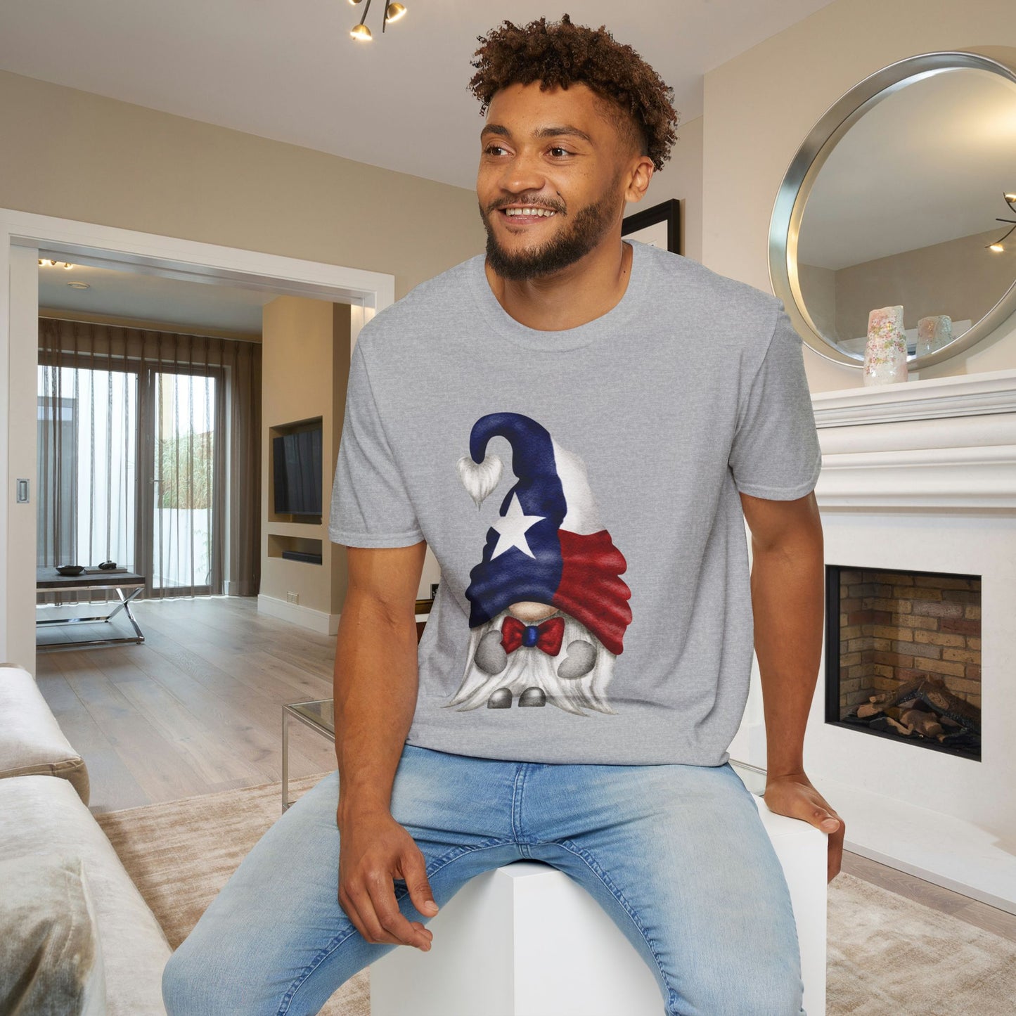 Texas Bowtie Gnome Adult T-shirt