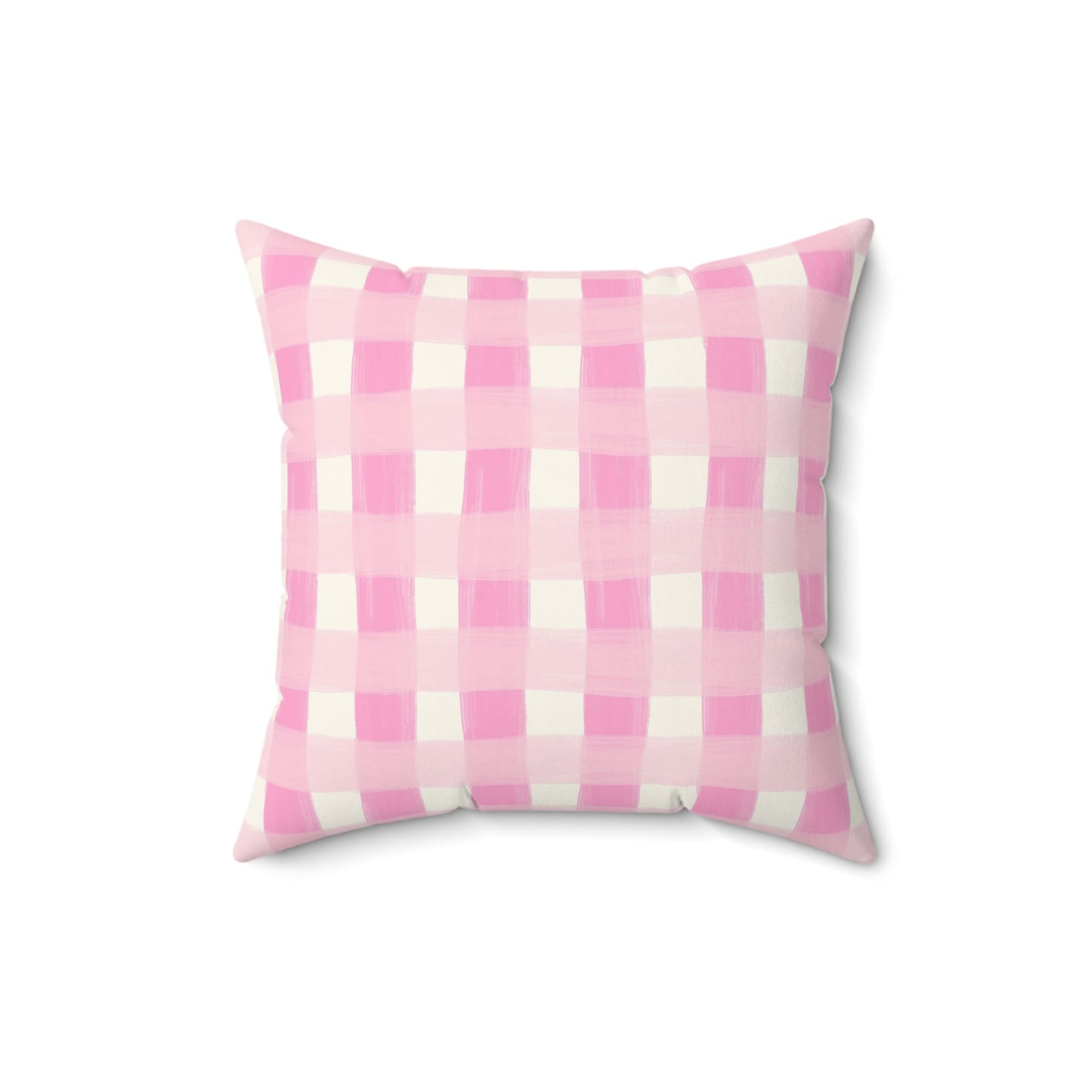 Dreamy Rose Gingham Throw Pillow