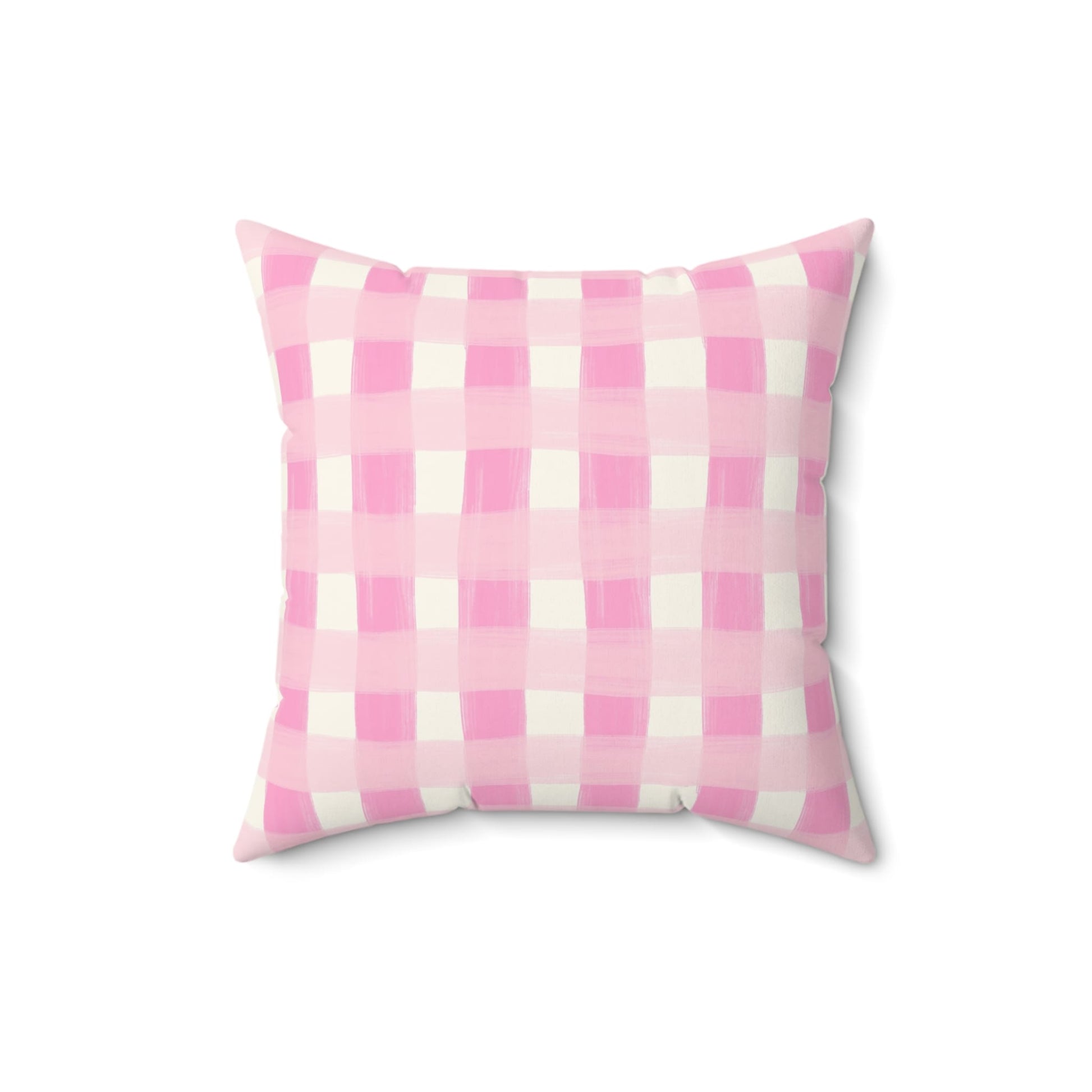 Dreamy Rose Gingham Throw Pillow