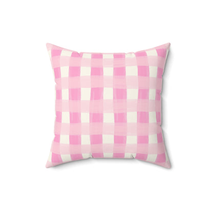 Dreamy Rose Gingham Throw Pillow