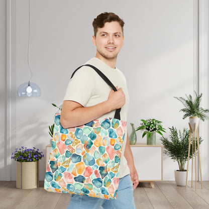 Ocean Pebble Drift Canvas Tote Bag