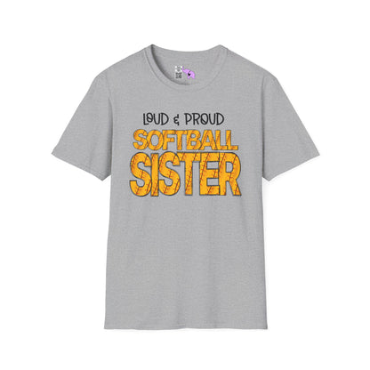 Loud & Proud Softball Sister Adult T-shirt