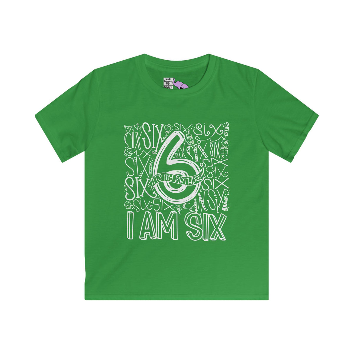 I Am Six Typography Youth Softstyle Tee
