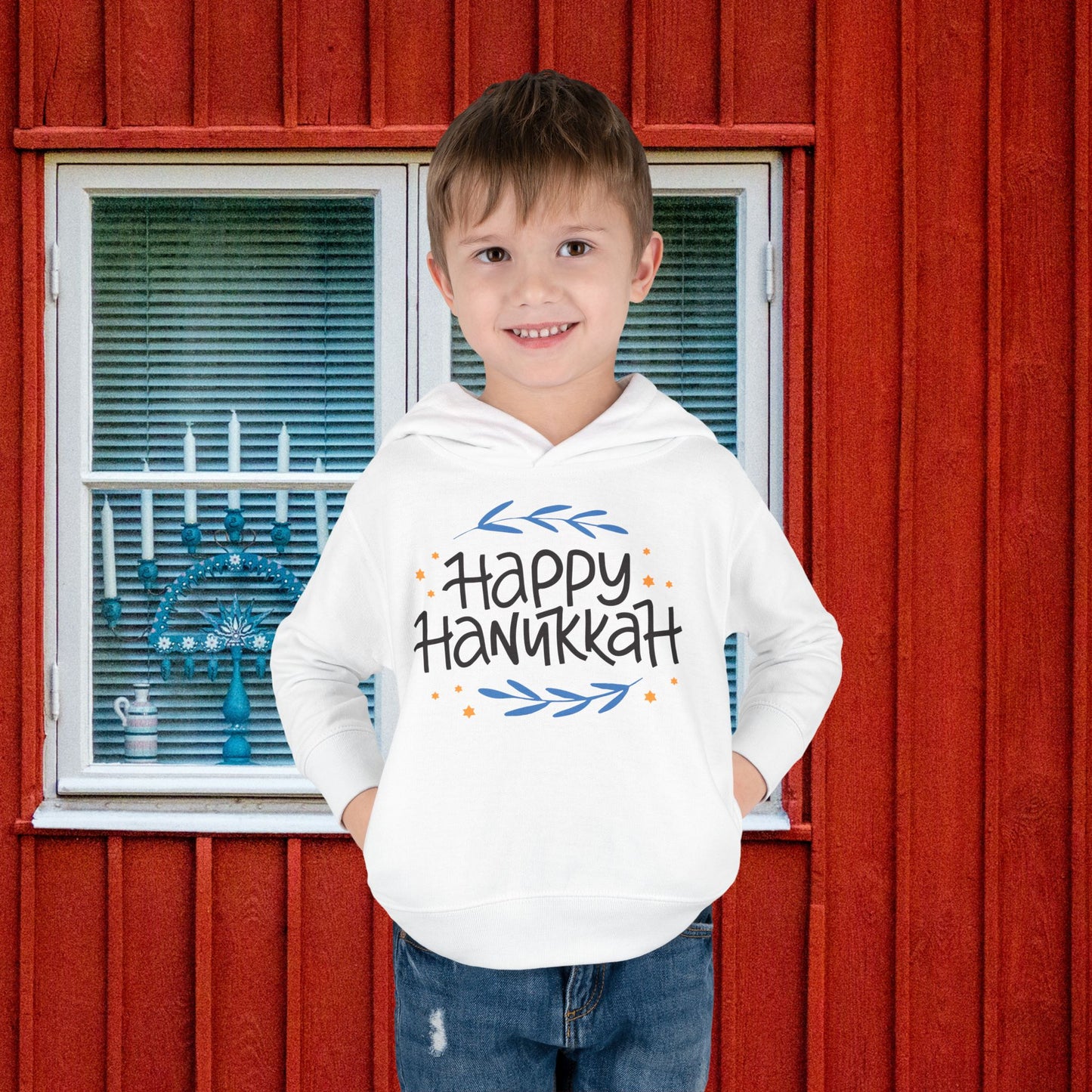 Happy Hanukkah 2 Toddler Pullover Fleece Hoodie