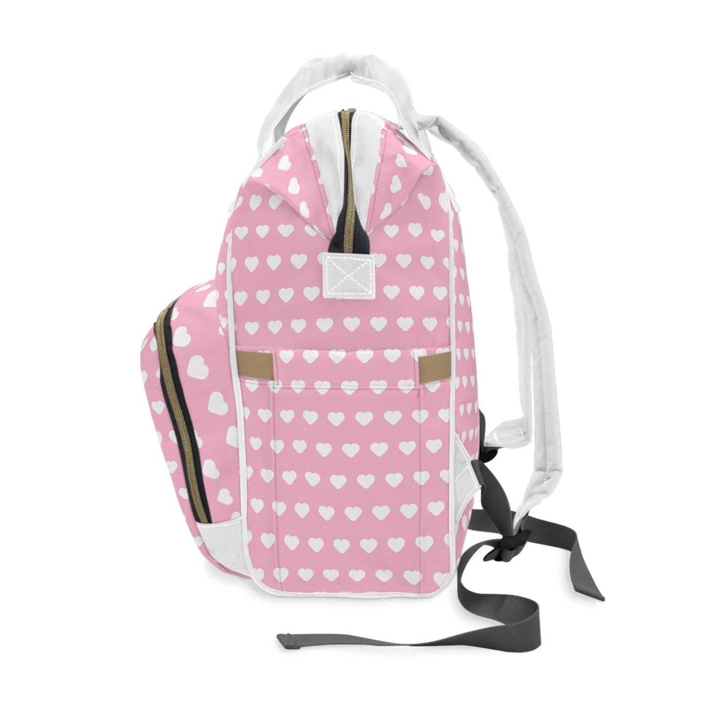 Personalized Pink Hearts Diaper Backpack