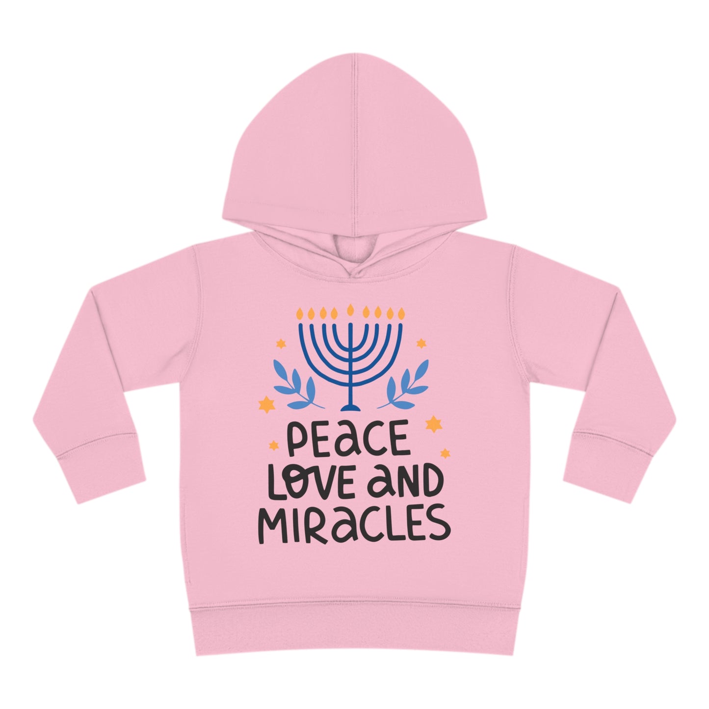 Hanukkah Peace Love & Miracles 1 Toddler Pullover Fleece Hoodie