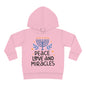 Hanukkah Peace Love & Miracles 1 Toddler Pullover Fleece Hoodie