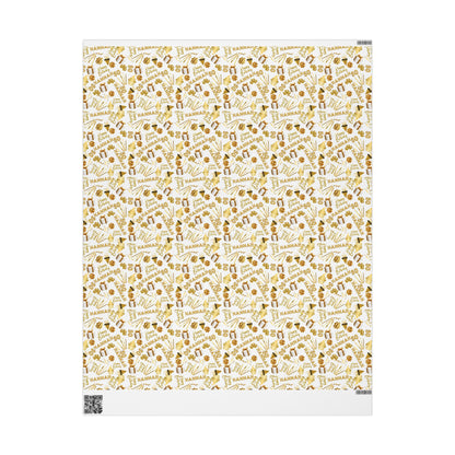 Gold Elegant Birthday Custom Name Wrapping Paper (Hannah)