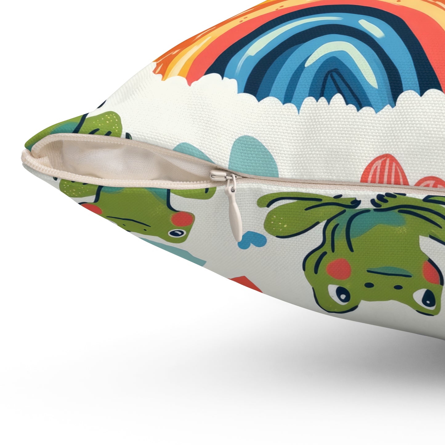 Ribbit Rainbows Throw Pillow