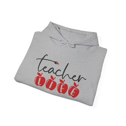 Teacher Life (Apples) Heart Heavy Blend™ Hooded Sweatshirt