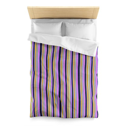 Midnight Pop Stripes Microfiber Duvet Cover