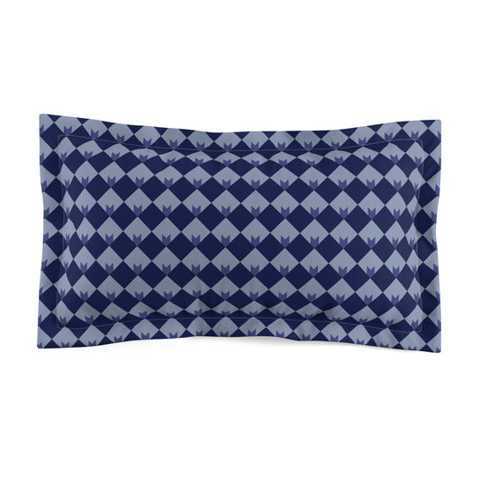 Diamond Bloom-Navy & Periwinkle Microfiber Pillow Sham