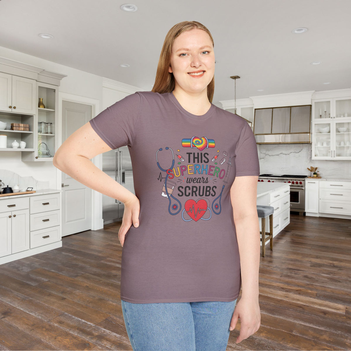 This Superhero Wears Scrubs Adult T-shirt
