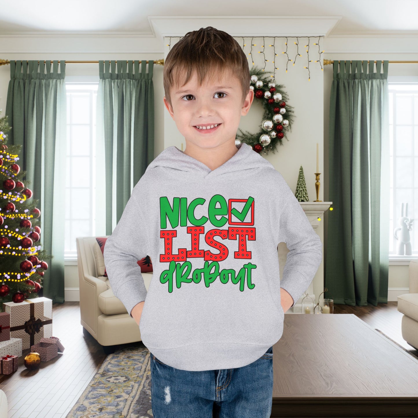 Nice List Dropout Toddler Pullover Fleece Hoodie