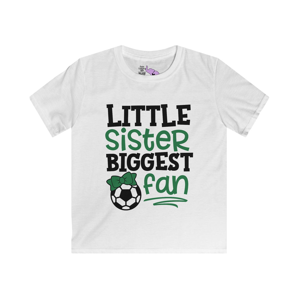 Little Sister Biggest Fan (Soccer) Youth Softstyle Tee