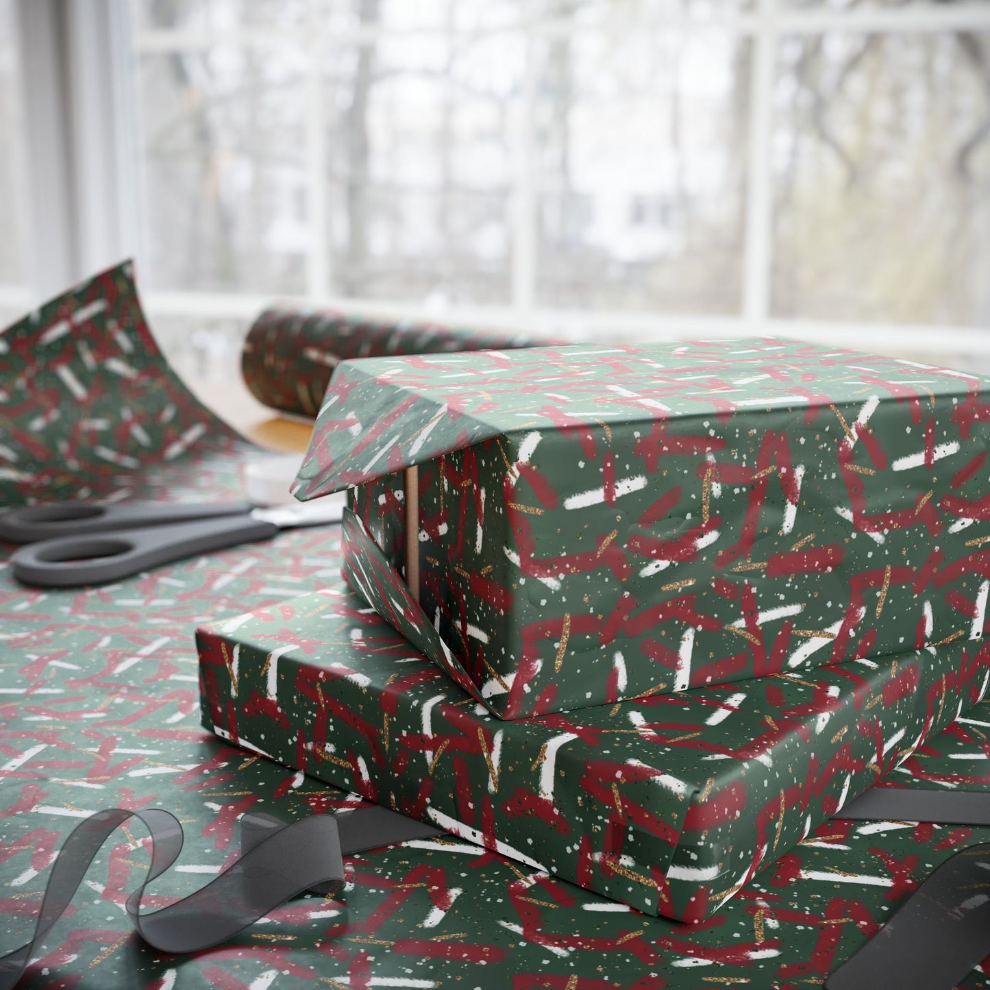 Holiday Brushstrokes Wrapping Paper