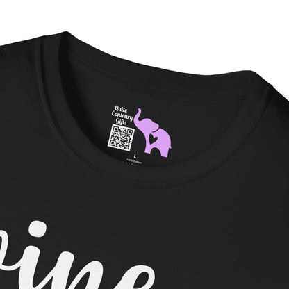 Wine Goes In Wisdom Comes Out Adult T-shirt