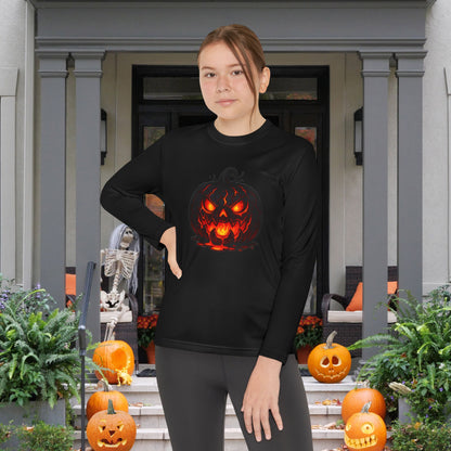 ""Inferno Jack-O’-Lantern Youth Long Sleeve Tee