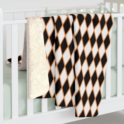 Black & White Harlequin Fleece Blanket