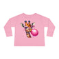 Girraffe Blowing Bubble Toddler Long Sleeve Tee