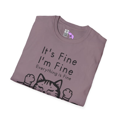 It's Fine I'm Fine Everything's Fine (Cat) Adult T-shirt