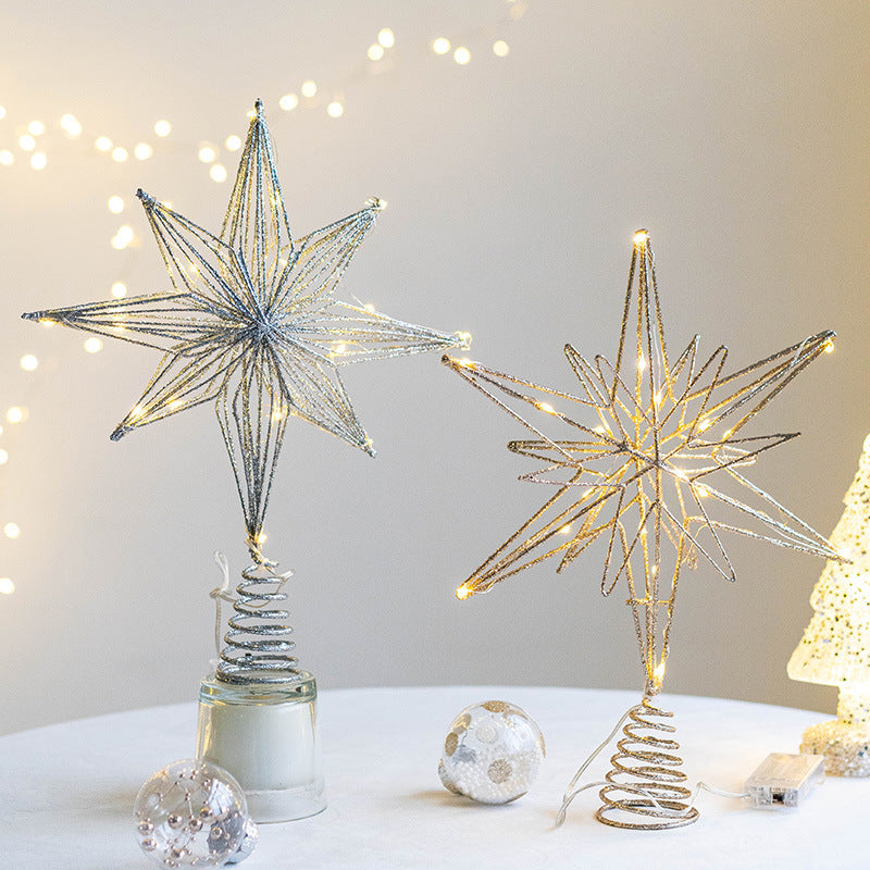 Shimmering Metal Star Tree Toppers – Gold and Silver Designs