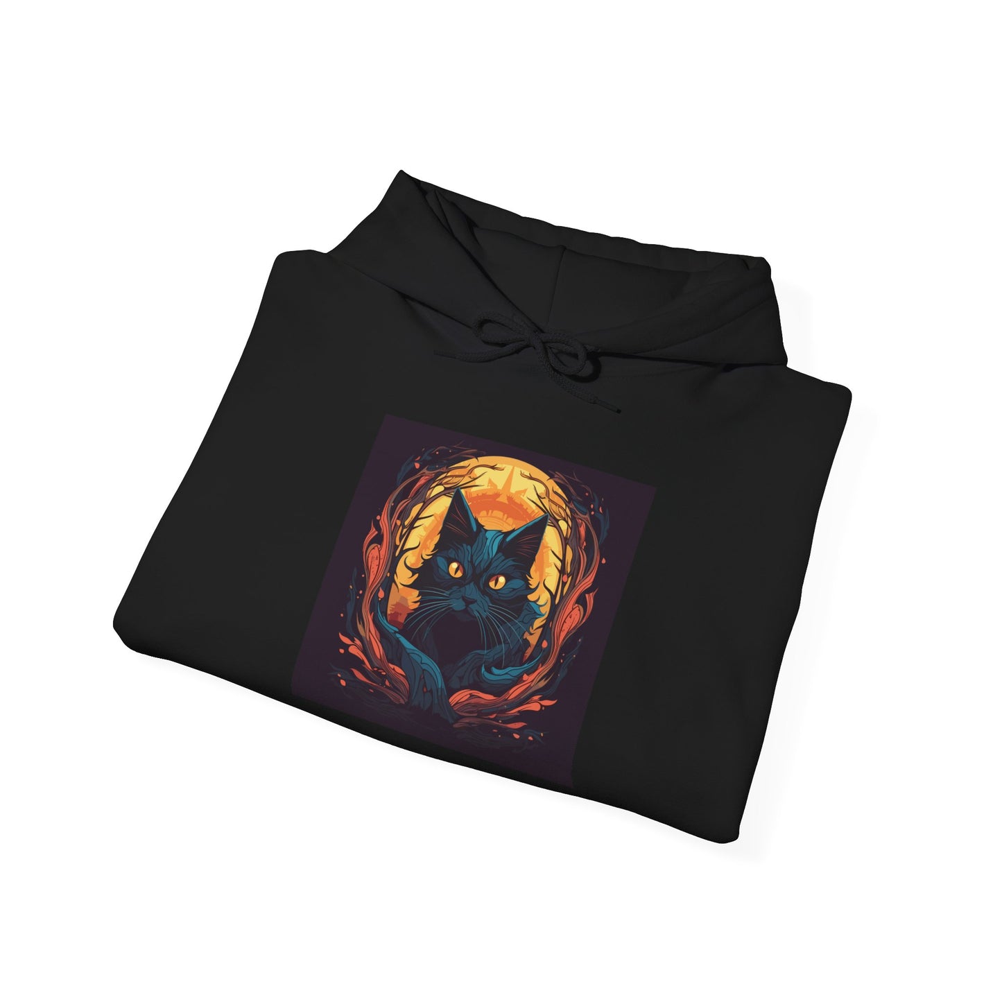 Creepy Black Cat 7 Heavy Blend™ Hooded Sweatshirt