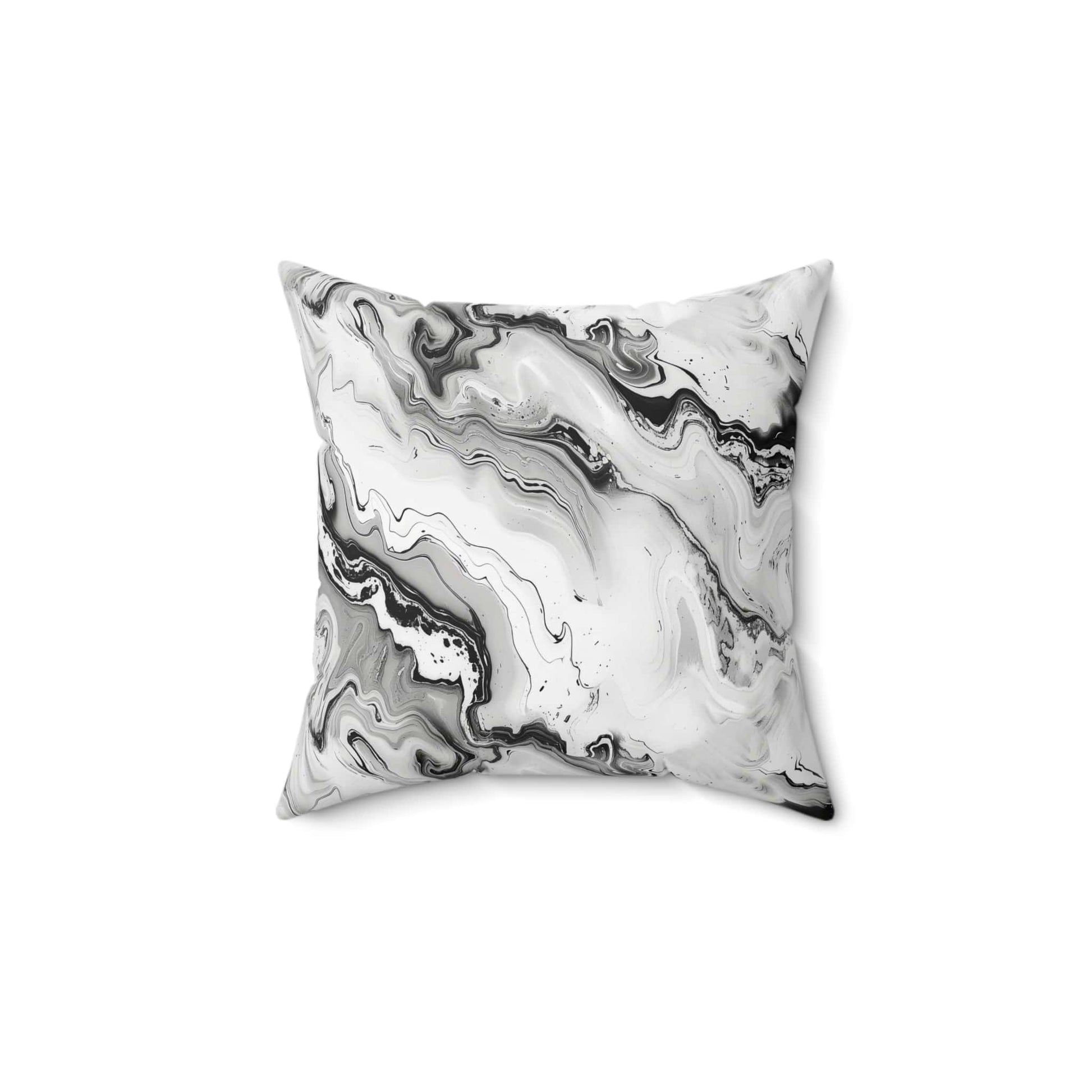 Frost Veil Marble Throw Pillow