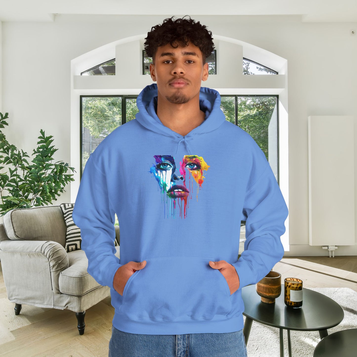 Colorful Face Heavy Blend™ Hooded Sweatshirt