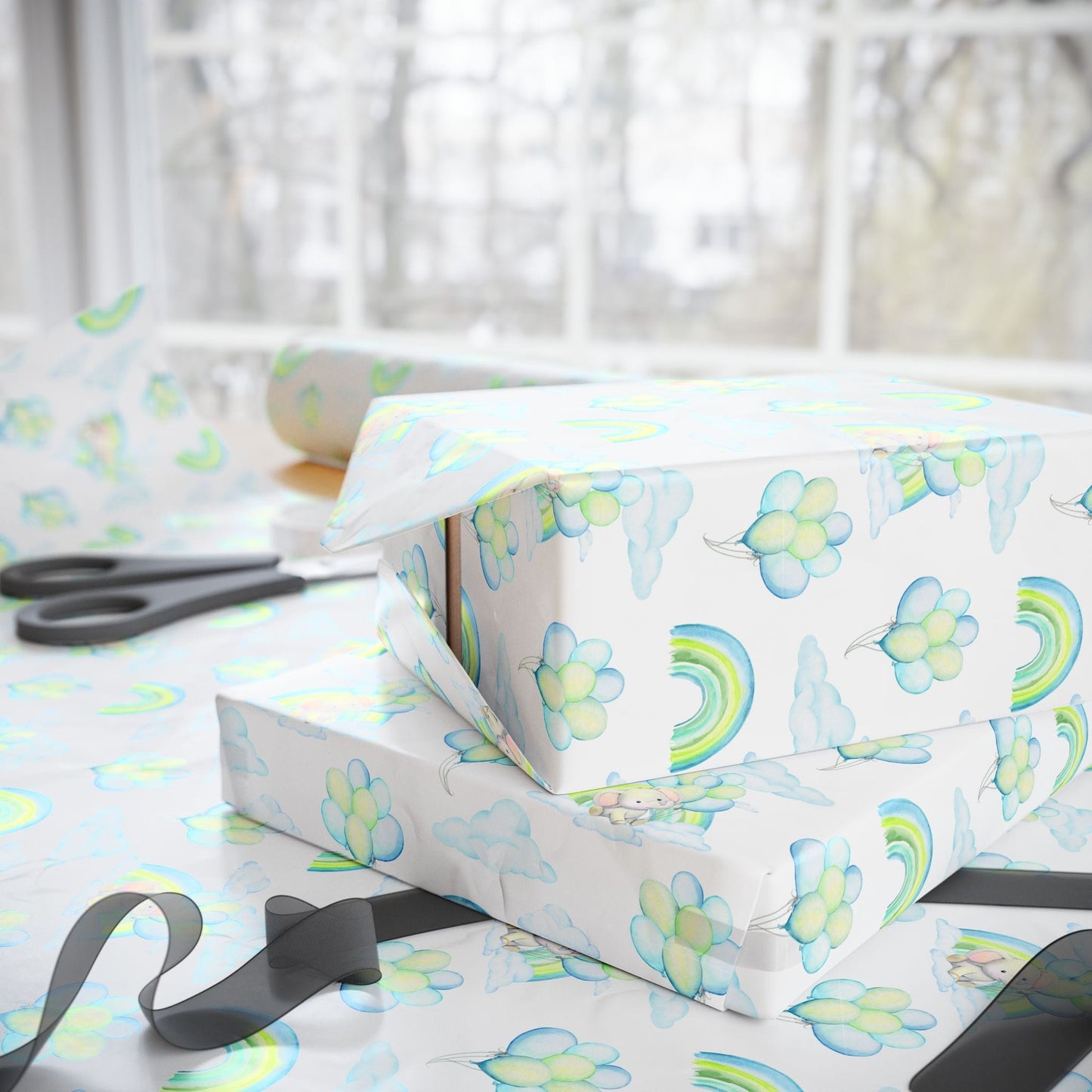 Elephant in the Clouds Wrapping Paper