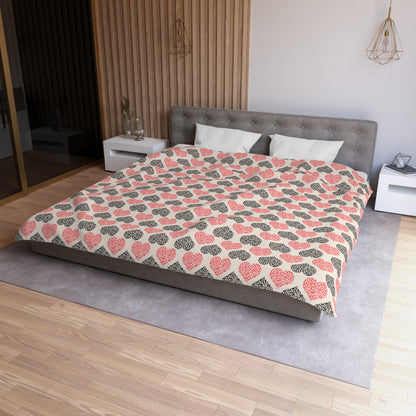 Rustic Hearts Microfiber Duvet Cover