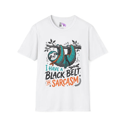 ""I Have A Black Belt in Sarcasm (Sloth) Adult T-shirt