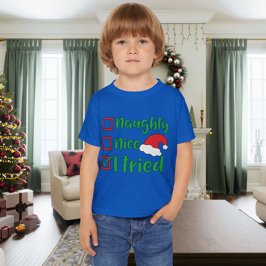 Naughty Nice I Tried Heavy Cotton™ Toddler T-shirt