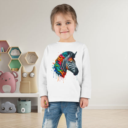 Colorful Zebra Toddler Long Sleeve Tee