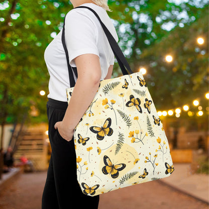 Sunlit Butterfly Bloom Canvas Tote Bag