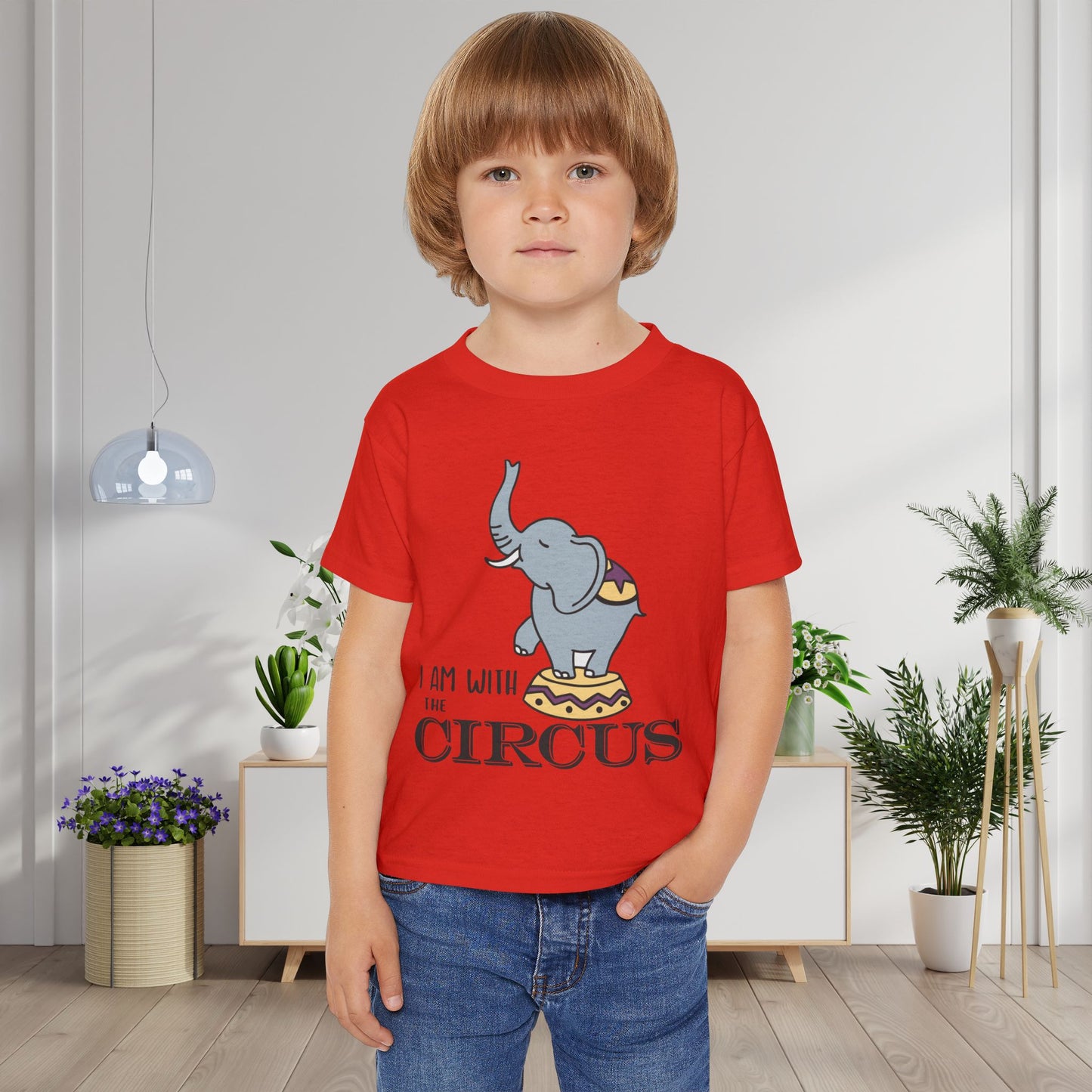 I Am With The Circus (Elephant) Heavy Cotton™ Toddler T-shirt