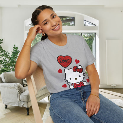 Valentines Hello Kitty Love Adult Unisex Tshirt